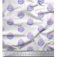thumbnail image 1 of Soimoi Moss Georgette Fabric Leaves & Floral Block Print Sewing Fabric Yard 42 Inch Wide, 1 of 3