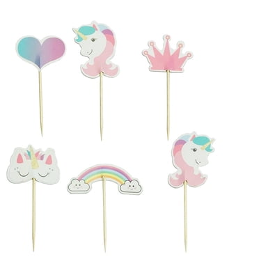 24pcs Unicorn Cloud Cake Cupcake Toppers Decoration Cake Picks For Kids Baby Shower Birthday Party