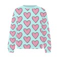 thumbnail image 4 of VALMASS Chandails en Molleton de la Saint-Valentin pour Femmes Manches Longues Col Rond Décontracté Mode Ample Blouses (TG, Bleu Clair), 4 of 4