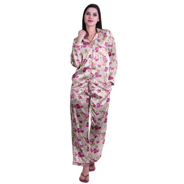 Moomaya Short de Pyjama avec Poches pour Femmes Pyjama Imprimé Nuisette