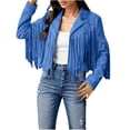 thumbnail image 1 of 2025 Femmes Veste Décontractée à Franges pour Femmes Vestes Grande Taille Veste Décontractée de Bureau Femmes à Franges Moto Courte, 1 of 9