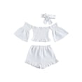 thumbnail image 1 of Kmbangi hors Manches Évasées Tops + Short à Volants + Bandeau Noeud, 1 of 6