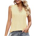 thumbnail image 1 of Birdeem Mode Femmes Été Col en V Dentelle Patchwork Sans Manches Haut Aguichant Blouse, 1 of 5