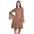 thumbnail image 1 of Moomaya Robe d'Été Fluide à Manches Longues Imprimée pour Femmes, Longueur Genou, Évasée, 1 of 6
