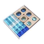 Xuanheng 19Pcs Rainbow Building Cubes Smooth Acrylic GEM Building Blocks Set for Kids Blue
