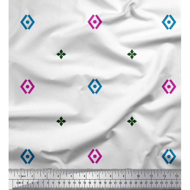 Soimoi Tissu Poly Georgette Violet Butidar Jamdani Imprimé 1 Yard 42 Pouces de Large