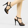 thumbnail image 2 of BLISSFUL STEP Women's T Strap Slingback Platform Heeled Sandals, 2 of 7