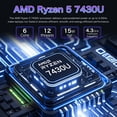thumbnail image 3 of Auusda Portable 16 Pouces pour Entreprise, Ordinateur Portable Windows 11 Pro, AMD Ryzen 7430U, 32Go RAM 1To SSD, Rétroéclairage, Empreinte Digitale, Gris, 3 of 9