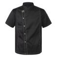 thumbnail image 2 of Aislor Unisex Short Sleeve/Long Sleeve Chef Coat Jacket Kitchen Uniform Restaurant Hotel Cook Jacket Black Short Sleeve 4XL, 2 of 7