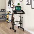 thumbnail image 3 of Giantex Bureau Debout Mobile, Bureau Réglable en Hauteur Assis-Debout, Bureau Portable pour Ordinateur Portable, Poste de Travail Informatique à 2 Niveaux pour Bureau à Domicile, Noir, 3 of 9