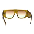thumbnail image 2 of Oceanic Lens Retro Flat Top Unique Thick Temple Mobster Sunglasses Green Brown Blue, 2 of 4