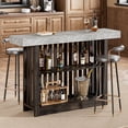thumbnail image 3 of GloryStar 63 Inch Modern Bar Table, Counter Height Design with 2-Tier Storage, Accommodates 4-8 People, Versatile Pub Table for Breakfast, Coffee, Dining Room, Bistro, or Living Room, 3 of 7