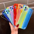 thumbnail image 4 of Compatible with iPhone Case,Bling Glitter Rainbow Pattern Hard PC Back Stripe Girls Woman Frosted Soft TPU Bumper Silicone Case for iPhone XS MAX (Red), 4 of 7