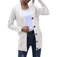 thumbnail image 1 of Manteau d'Automne Tricoté à Manches Longues, Beige, L, 1 of 7