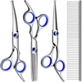 thumbnail image 1 of CHUANK Dog Grooming Scissors with Safety Round Tips Stainless Steel Professional Dog Grooming Kit - Thinning  Curved Scissors and Comb for Dog Cat Pet, 1 of 2