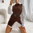 thumbnail image 4 of Women Fashion Casual Split Solid Color Knit Sleeveless All Match Vest Sweater, 4 of 5