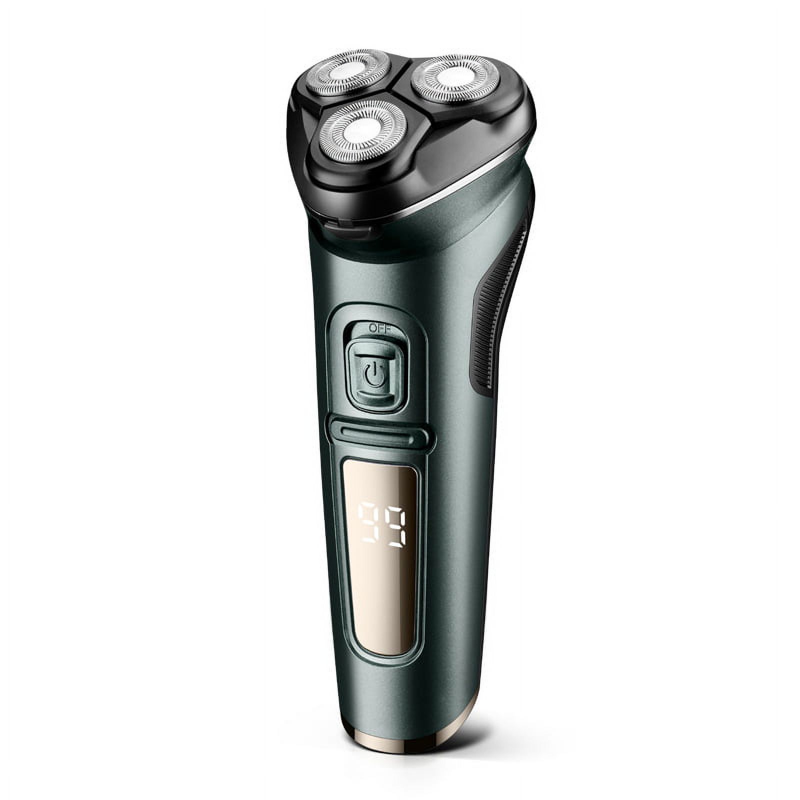 Electric Shavers for Men Rechargeable Waterproof IPX7 Rotary Razors with Pop-up Trimmer Wet & Dry Rotary Shavers,Green