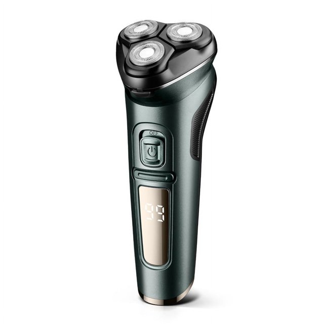 Electric Shavers for Men Rechargeable Waterproof IPX7 Rotary Razors with Pop-up Trimmer Wet & Dry Rotary Shavers,Green