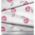 thumbnail image 2 of Soimoi White Rayon Crepe Fabric Grandiflora Roses Floral Fabric Prints By Yard 46 Inch Wide, 2 of 5