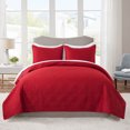 thumbnail image 3 of JML 3 Pieces Quilt Set, Soft Lightweight Microfiber Bedspread, Burgundy, Queen, 3 of 6