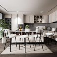 thumbnail image 3 of Bingirl Set of 4 Modern Upholstered Bar Stools - Counter - Height Bar Chairs with Round Seat, Back, and Footrest for Kitchen Island, Dining Room, Pub (White), 3 of 7
