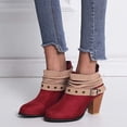 thumbnail image 1 of Cameland Bottines à Cheville Épaisses Rétro pour Femmes avec Fermeture Éclair Arrière et Boucle de Ceinture, 1 of 9
