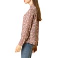 thumbnail image 4 of INSPIRE CHIC Chemise à Petites Fleurs pour Femme à Boutons, Manches Longues, 4 of 7