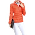 thumbnail image 1 of UKAP Ladies Puffer Jacket Solid Color Coat Stand Up Collar Down Jackets Packable Work Outwear Orange 4XL, 1 of 3