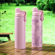 Mainstays 2PK 24 oz Stainless Steel  Chug Water Bottle Pink, Back to School Supplies