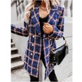 thumbnail image 3 of XZNGL Ladies Long Sleeve Suit Collar Double Breasted Woolen Jacket, 3 of 9