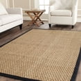 thumbnail image 1 of Safavieh Natural Fiber Collection NF114C Border Basketweave Seagrass Area Rug, 8' x 10', Black, 1 of 2