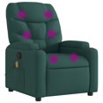 thumbnail image 1 of vidaXL Massage Recliner Chair Dark Green Fabric, 1 of 5
