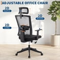 thumbnail image 4 of Twister.CK High Back Ergonomic Office Chair, Adjustable Lumbar Support & Headrest, Swivel Task Chair, Height-Adjustable Rocking Mesh Computer Desk Chair, for Home Office, Gray, 4 of 9