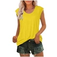 thumbnail image 1 of Timegard Débardeurs pour Femmes Col Rond Manches Courtes Confortables Été Décontracté Amples Chemises Hauts Blouse T-Shirt Basique, 1 of 6