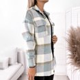 thumbnail image 4 of jsaierl Women's Button Down Flannel Shirts Plaid Shacket Long Sleeve Collared Jacket Coats with Chest Pockets, 4 of 8