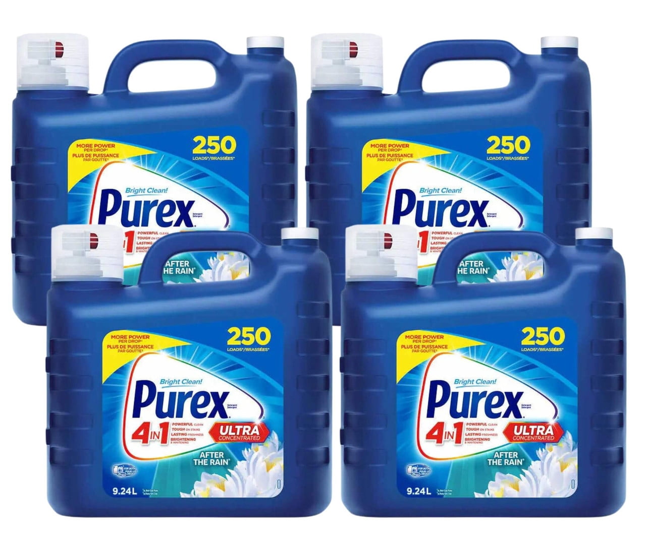 Purex After The Rain Ultra Concentrated Laundry Detergent - 250 Wash Loads(4/Case)-TOTAL 1000 LOADS