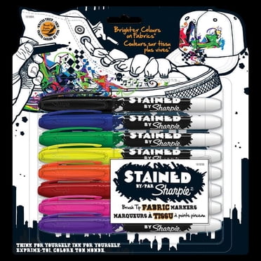 Sharpie Stained Fabric Markers, Brush Tip, Assorted Colours