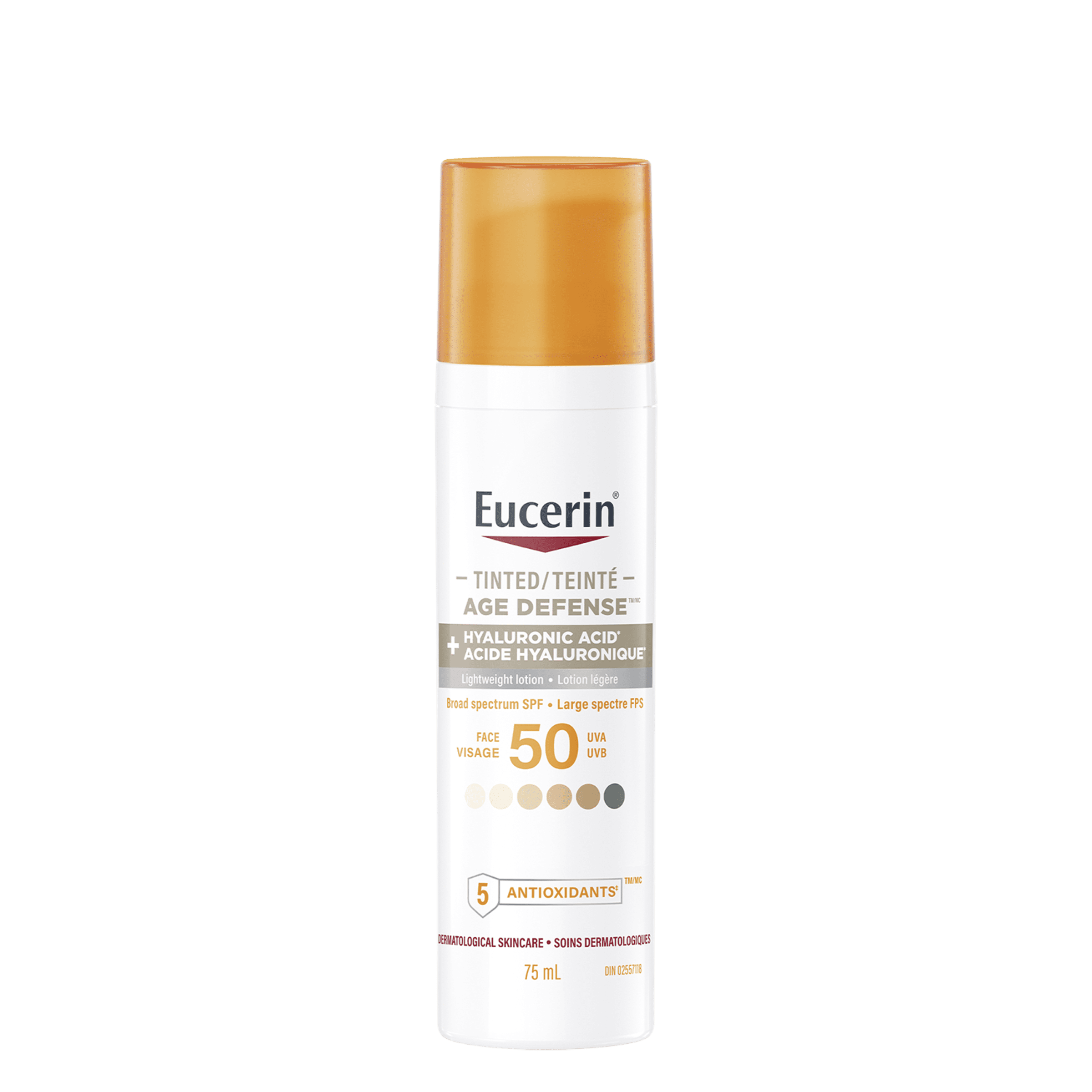 Eucerin Sun Age Defense teintée Crème solaire pour le visage SPF 50, 75 ml