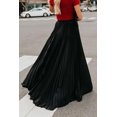 thumbnail image 3 of Women's Black High Waisted Pleated Maxi Skirt, 3 of 4
