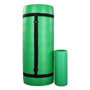 BalanceFrom 71 x 24 x 1 Tapis de yoga extra épais avec pad à genou, vert