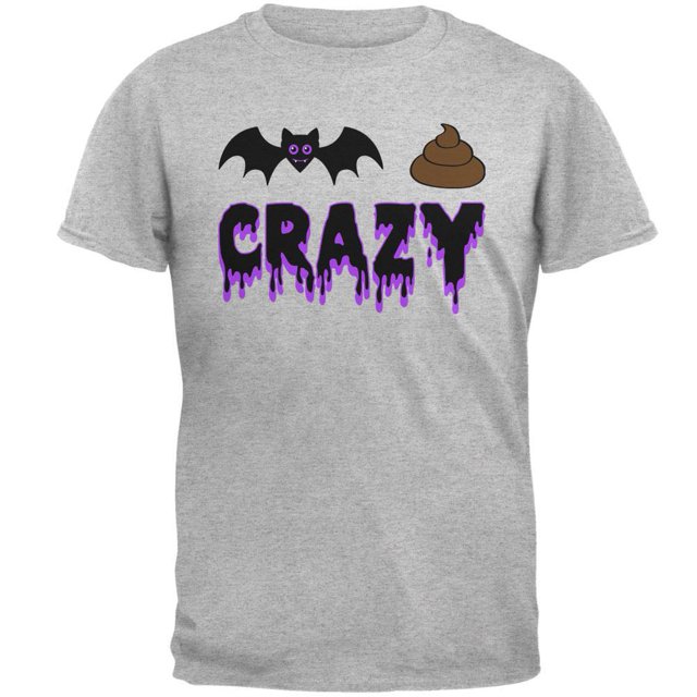 T-shirt pour Homme Halloween Chauve-Souris Caca Fou