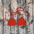 thumbnail image 4 of Hemlock Solid Color Hand Crochet Bikini Tops, Solid Color Hand Crochet Bikini Top, Euramerican Style, Summer Swimsuit, Orange Euramerican Swimsuit, Orange S, Size S-L, 4 of 4
