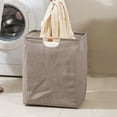 thumbnail image 1 of Foldable Waterproof Canvas Laundry Basket with Handles for Bathroom Bedroom Storage Organizer, 1 of 6
