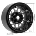 thumbnail image 3 of Tignapoo 2.2" Aluminum Alloy Climbing Car Wheel Rims, 14-Spoke UFO Design, Black/Titanium, 4pcs Set for Enhanced Tire Support, 3 of 6