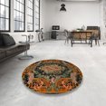 thumbnail image 3 of Ahgly Company Tapis d'Intérieur Rectangulaire Traditionnel Médaillon Rouge, 5 Pieds x 7 Pieds, 3 of 6