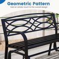 thumbnail image 2 of Gymax 2-Person Glider Bench w/ Metal Frame Armrests Geometric Backrest Outdoor, 2 of 6
