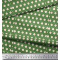 thumbnail image 2 of Soimoi Green polyester Crepe Fabric Artistic Flower & Dots Decor Fabric Printed Yard 42 Inch Wide, 2 of 3