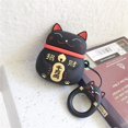 thumbnail image 3 of Lucky Cat Case For Apple Airpods Earphone Headset Silicone Protective Case Box (Black), 3 of 7