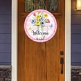 thumbnail image 4 of Flower Ornament Welcome Sign Decorative Vintage Wall Hanging Home Garden, 4 of 8