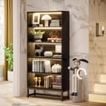 thumbnail image 1 of Tribesigns 70.8" Bookcase Bookshelf, Tall Large 5-Tier Bookcases with LED Lights, Black, 1 of 6